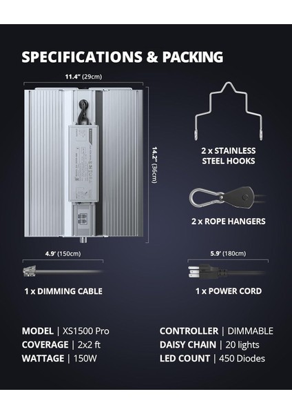 Vıparspectra XS1500 Pro Full Spektrumlu Samsung LED Bitki Işığı fırsatları
