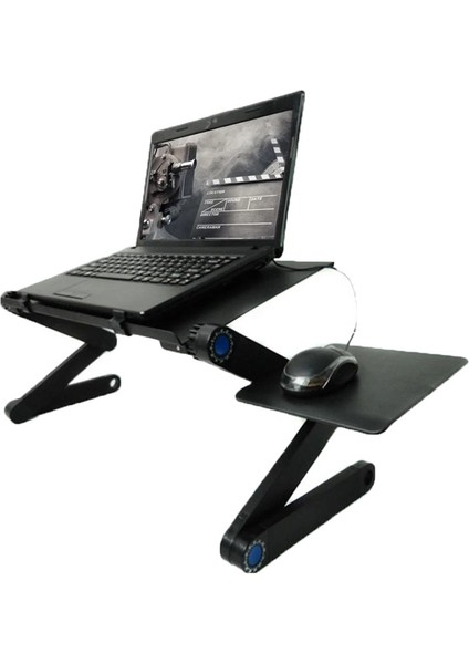 Çok Fonksiyonlu Katlanabilir Leptop Standı Mouse Pad+Çift Fan Soğutucu+Notebook Laptop Sehpası