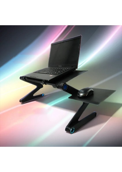 Çok Fonksiyonlu Katlanabilir Leptop Standı Mouse Pad+Çift Fan Soğutucu+Notebook Laptop Sehpası