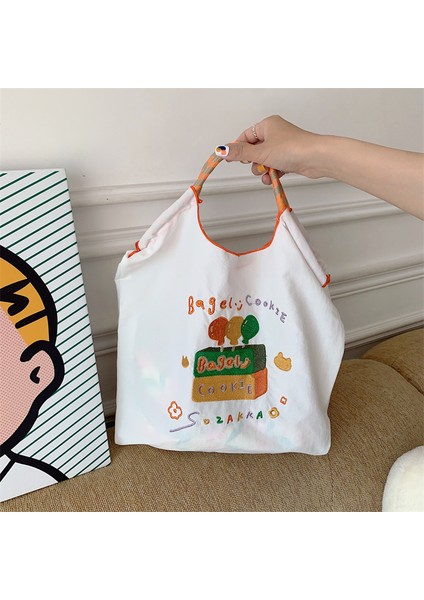 Işlemeli Alışveriş Çantası Kız Çocuk Çantası Omuz Çantası (Yurt Dışından)