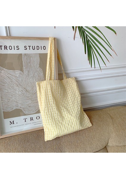 Kadın Çantası Kabarcık Ekose Omuz Çantası Öğrenci Bez Çanta Ince Stil (Yurt Dışından)