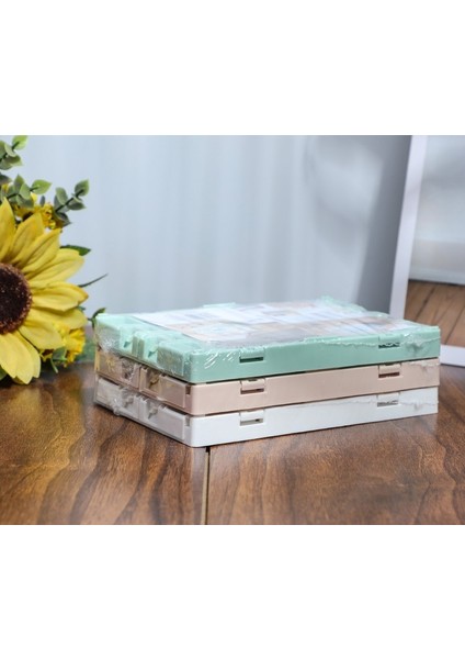 Raf Depolama Için Beyaz Mini Plastik Sepetler Organize, Dayanıklı ve Güvenilir Katlanır Depolama Kasası, Ev Mutfağı Için Ideal (Yurt Dışından)