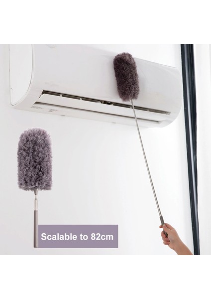 Gül Kırmızı Mikrofiber Silgi Fırçası Uzatılabilir El Toz Temizleyici Anti Toz Alma Fırçası Ev Klima Araba Mobilya Temizleme (Yurt Dışından)