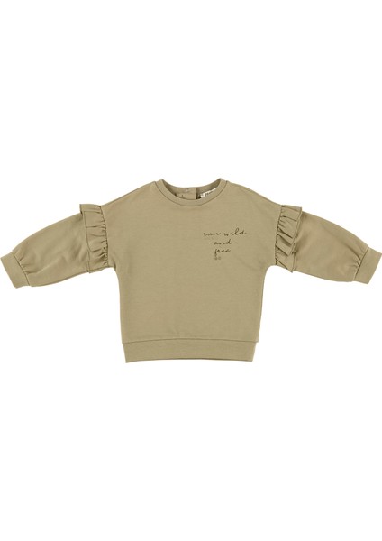 Kız Bebek Fırfır Detaylı Sweatshirt