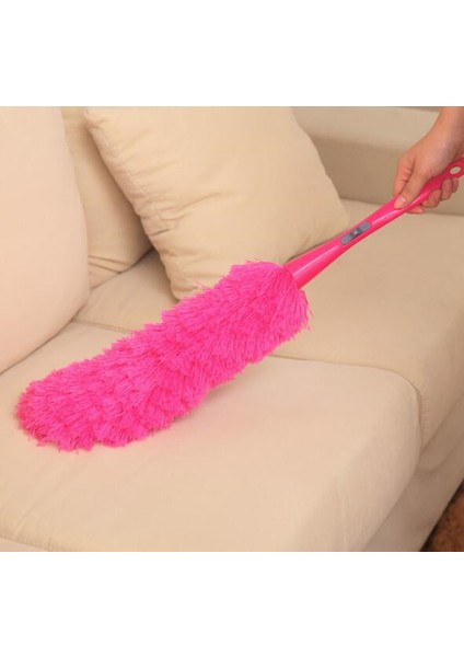 Turuncu 1 Adet Yumuşak Mikrofiber Temizleme Silgi Düğme ile Toz Temizleyici Kolu Tüy Statik Anti Sihirli Ev Temizlik Aracı Lf 159 (Yurt Dışından)