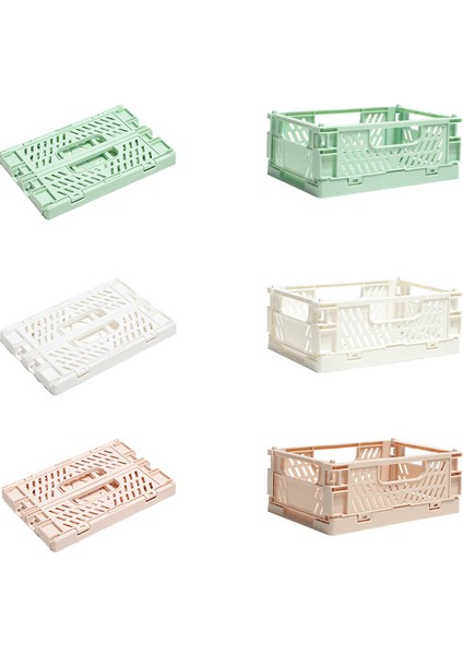 Raf Depolama Için Kahverengi Mini Plastik Sepetler Organize, Dayanıklı ve Güvenilir Katlanır Depolama Kasası, Ev Mutfağı Için Ideal (Yurt Dışından)