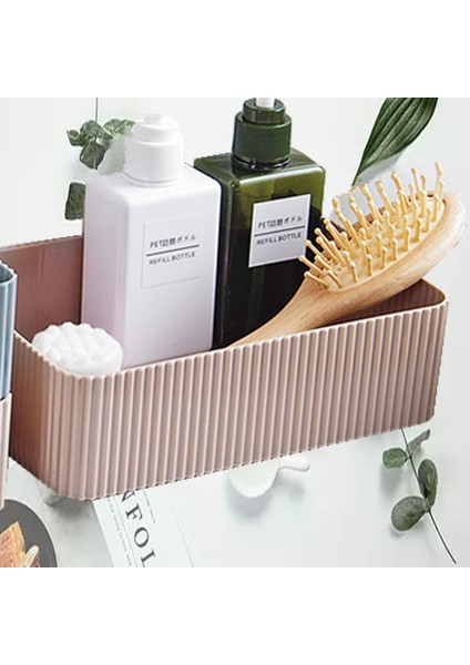 Gri L Plastik Makyaj Saklama Kutusu Banyo Kozmetik Organizatör Masaüstü Makyaj Takı Saklama Kutusu Çeşitli Eşyalar Masa Dolabı Konteyner (Yurt Dışından)