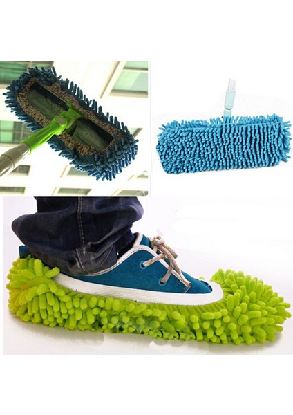 Mavi 1 Adet Tembel Sürükle Ayakkabı Paspas Kapakları Çok Fonksiyonlu Şönil Ayakkabı Temiz Terlik Kapakları (Yurt Dışından)