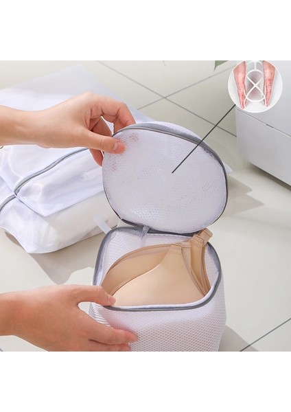 30X40CM Örgü Çamaşır Torbası Polyester Çamaşır Yıkama Torbaları Kaba Net Çamaşır Sepeti Çamaşır Makineleri Için Çamaşır Torbaları Örgü Sutyen Çantası (Yurt Dışından)