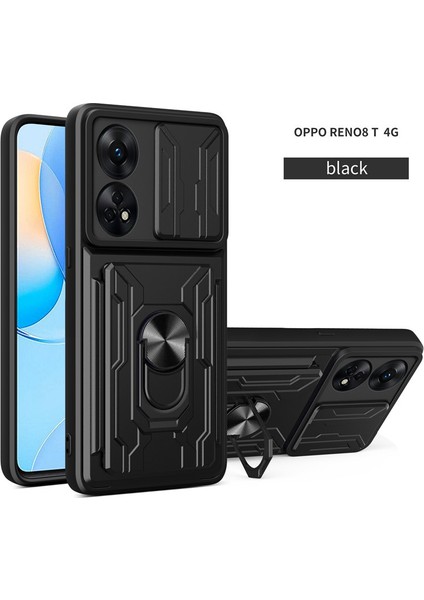Oppo Reno 8t 4g Için Zil Standı ve Kart Yuvası ile Darbeye Dayanıklı Telefon Kılıfı (Yurt Dışından)