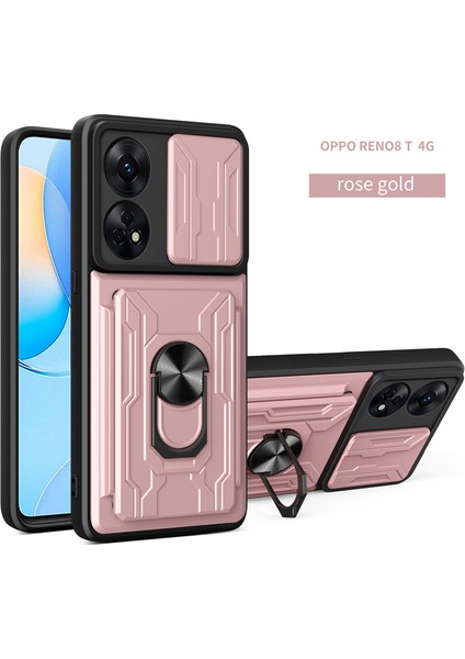 Oppo Reno 8t 4g Için Zil Standı ve Kart Yuvası ile Darbeye Dayanıklı Telefon Kılıfı (Yurt Dışından)