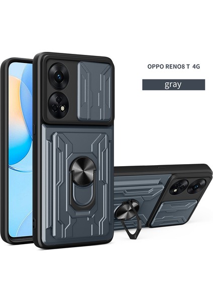 Oppo Reno 8t 4g Için Zil Standı ve Kart Yuvası ile Darbeye Dayanıklı Telefon Kılıfı (Yurt Dışından)
