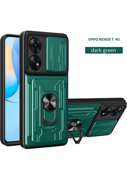 Oppo Reno 8t 4g Için Zil Standı ve Kart Yuvası ile Darbeye Dayanıklı Telefon Kılıfı (Yurt Dışından)