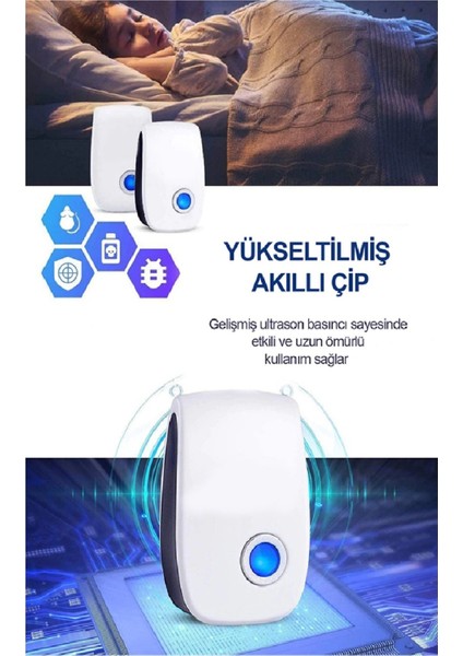 2 Adet Elektronik Fare Kovucu Sinek Sivrisinek Karınca Yılan Kemirgen Kovucu Pest Reject XLF101 fırsatları