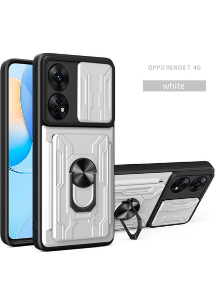 Oppo Reno 8t 4g Için Zil Standı ve Kart Yuvası ile Darbeye Dayanıklı Telefon Kılıfı (Yurt Dışından)