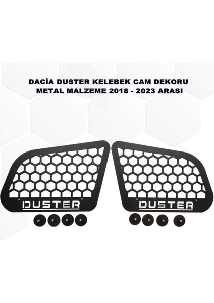 Dacia Duster Kelebek Cam Koruma Dekoru Metal Malzeme 2018 - 2023 Arası 2 Parça