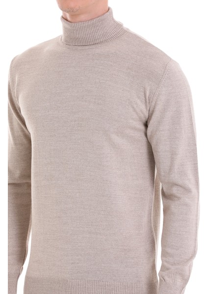 Bej Regular Fit Düz Balıkçı Yaka Yünlü Triko Kazak indirimleri