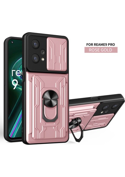 Oppo Realme 9 Pro Için Zil Standı ve Kart Yuvası ile Darbeye Dayanıklı Telefon Kılıfı (Yurt Dışından)