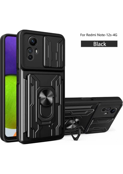 Xiaomi Redmi Note 12S 4g Darbeye Dayanıklı Telefon Kılıfı, Zil Standı ve Kart Yuvası Için (Yurt Dışından)