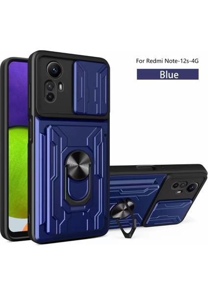 Xiaomi Redmi Note 12S 4g Darbeye Dayanıklı Telefon Kılıfı, Zil Standı ve Kart Yuvası Için (Yurt Dışından)