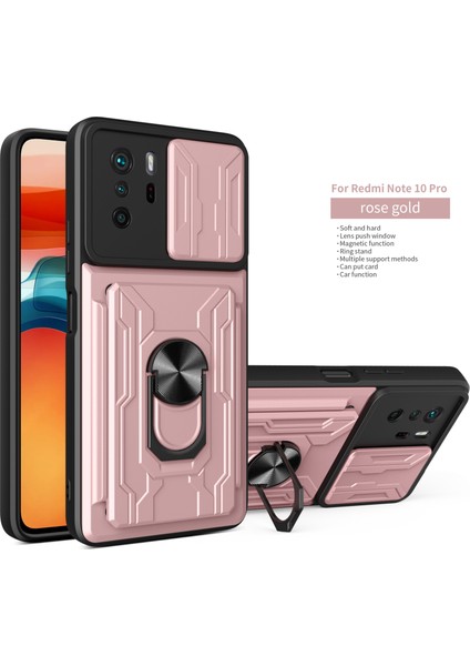 Xiaomi Redmi Note 10 Pro Için Zil Standı ve Kart Yuvası ile Darbeye Dayanıklı Telefon Kılıfı (Yurt Dışından)