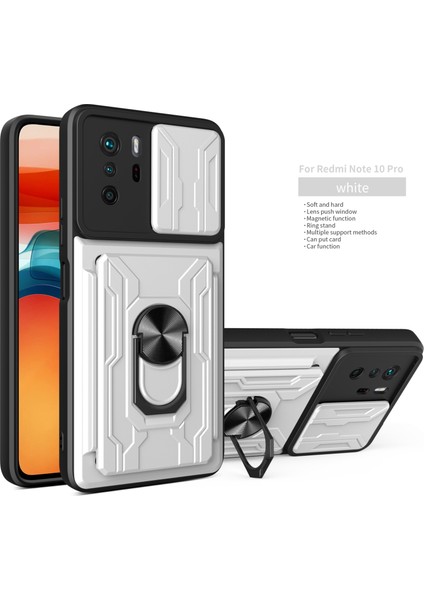 Xiaomi Redmi Note 10 Pro Max Için Zil Standı ve Kart Yuvası ile Darbeye Dayanıklı Telefon Kılıfı (Yurt Dışından)