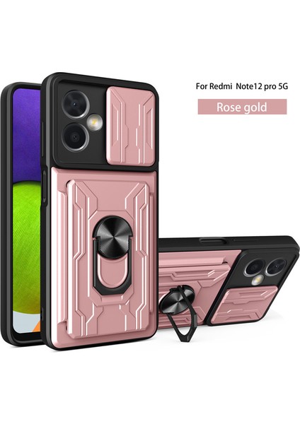 Xiaomi Redmi Note 12 Pro 5g Darbeye Dayanıklı Telefon Kılıfı, Halka Standı ve Kart Yuvası Için (Yurt Dışından)