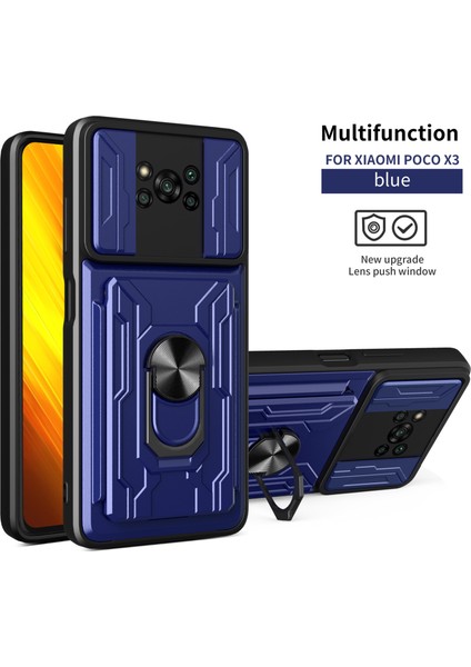 Xiaomi Mi Poco X3 Için Zil Standı ve Kart Yuvası ile Darbeye Dayanıklı Telefon Kılıfı (Yurt Dışından)