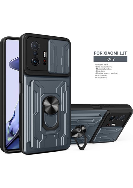 Xiaomi Mi 11T Pro Için Zil Standı ve Kart Yuvası ile Darbeye Dayanıklı Telefon Kılıfı (Yurt Dışından)