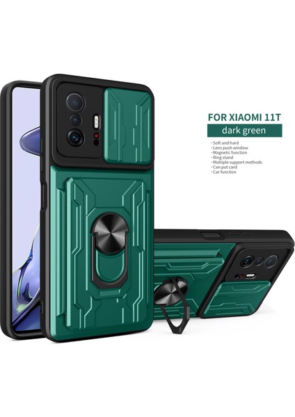Xiaomi Mi 11T Pro Için Zil Standı ve Kart Yuvası ile Darbeye Dayanıklı Telefon Kılıfı (Yurt Dışından)
