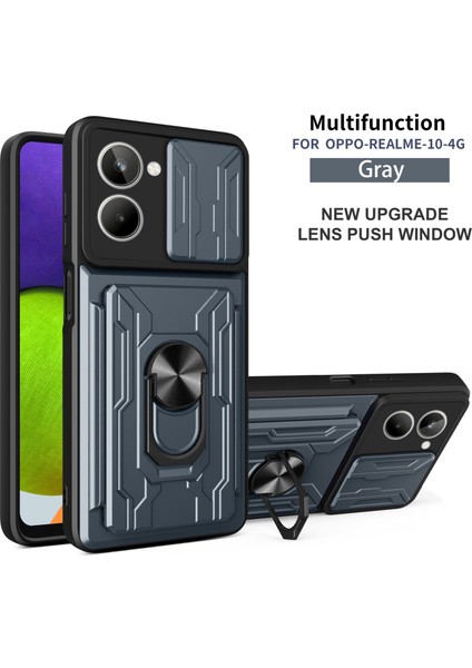 Oppo Realme 10 4g Için Zil Standı ve Kart Yuvalı Darbeye Dayanıklı Telefon Kılıfı (Yurt Dışından)