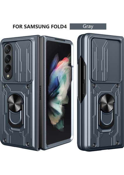 Samsung Galaxy Z Fold 4 Için Zil Standı ve Kart Yuvası ile Darbeye Dayanıklı Telefon Kılıfı (Yurt Dışından)