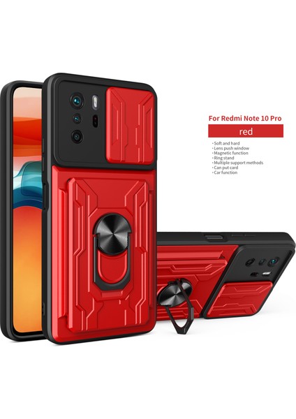 Xiaomi Redmi Note 10 Pro Için Zil Standı ve Kart Yuvası ile Darbeye Dayanıklı Telefon Kılıfı (Yurt Dışından)