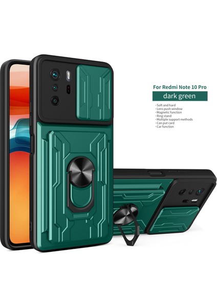 Xiaomi Redmi Note 10 Pro Max Için Zil Standı ve Kart Yuvası ile Darbeye Dayanıklı Telefon Kılıfı (Yurt Dışından)