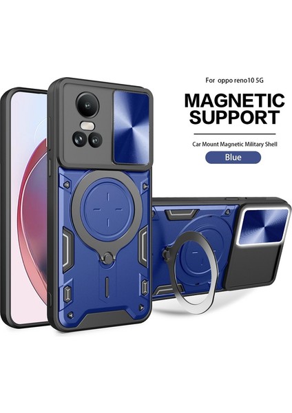 Oppo Reno 10 5g Için Zil Standlı Manyetik Telefon Kılıfı (Yurt Dışından)