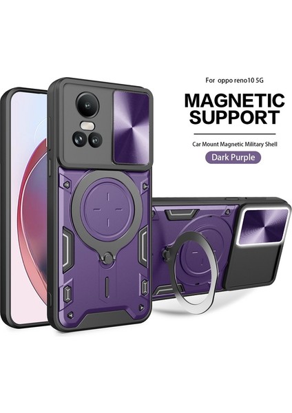 Oppo Reno 10 5g Için Zil Standlı Manyetik Telefon Kılıfı (Yurt Dışından)