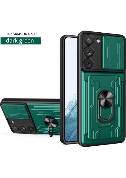 Samsung Galaxy S23 Için Zil Standı ve Kart Yuvalı Darbeye Dayanıklı Telefon Kılıfı (Yurt Dışından)