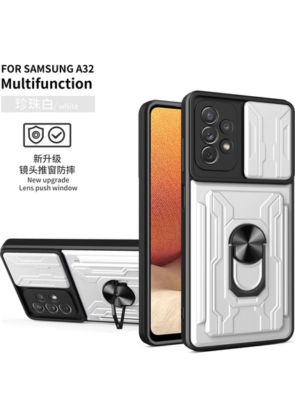 Samsung Galaxy A32 4g Darbeye Dayanıklı Telefon Kılıfı, Zil Standı ve Kart Yuvası Için (Yurt Dışından)