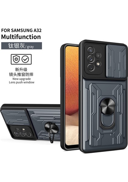 Samsung Galaxy A32 4g Darbeye Dayanıklı Telefon Kılıfı, Zil Standı ve Kart Yuvası Için (Yurt Dışından)