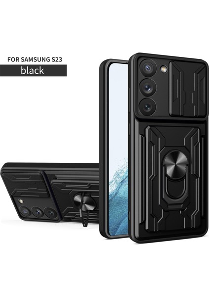 Samsung Galaxy S23 Için Zil Standı ve Kart Yuvalı Darbeye Dayanıklı Telefon Kılıfı (Yurt Dışından)