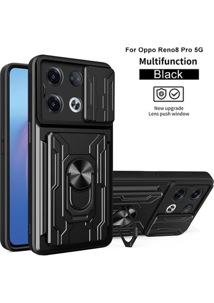 Oppo Reno 8 Pro 5g Için Zil Standı ve Kart Yuvası ile Darbeye Dayanıklı Telefon Kılıfı (Yurt Dışından)