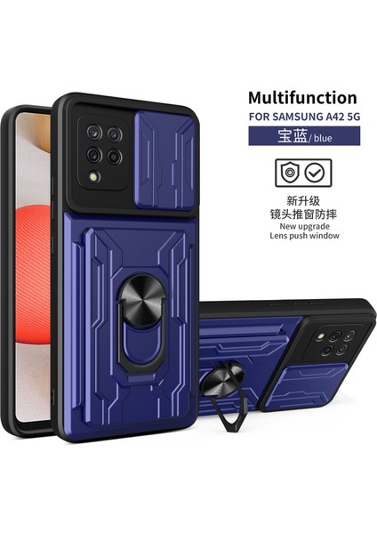 Samsung Galaxy A42 5g Darbeye Dayanıklı Telefon Kılıfı, Zil Standı ve Kart Yuvası Için (Yurt Dışından)