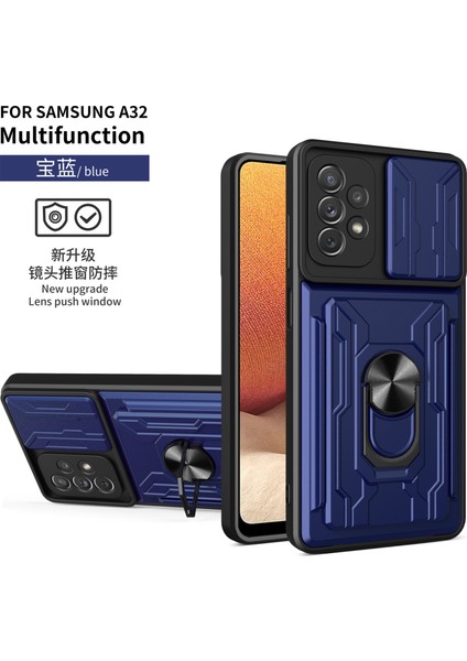 Samsung Galaxy A32 4g Darbeye Dayanıklı Telefon Kılıfı, Zil Standı ve Kart Yuvası Için (Yurt Dışından)