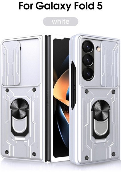 Samsung Galaxy Z Fold 5 Için Zil Standı ve Kart Yuvası ile Darbeye Dayanıklı Telefon Kılıfı (Yurt Dışından)