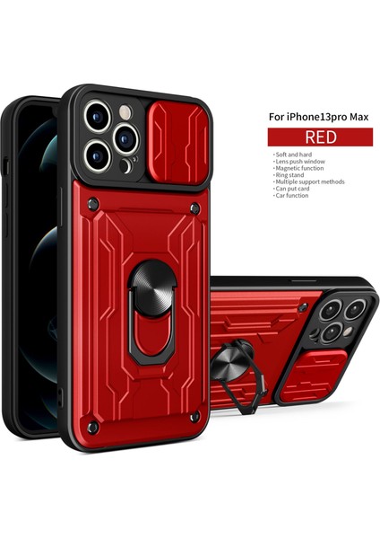 Iphone 13 Pro Max Için Zil Standı ve Kart Yuvalı Darbeye Dayanıklı Telefon Kılıfı (Yurt Dışından)