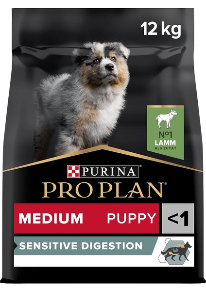 Proplan Sensetive Orta Irk Yavru Köpek Maması 12 kg Medium Puppy Lamb - Marspet