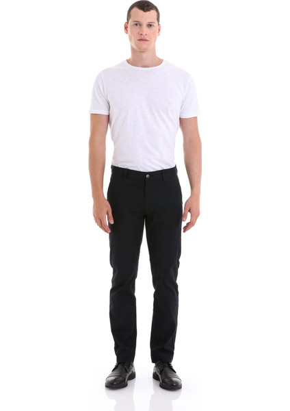 Lacivert Dinamik Fit Desenli Pamuklu Yandan Cep Kanvas Pantolon fiyatları