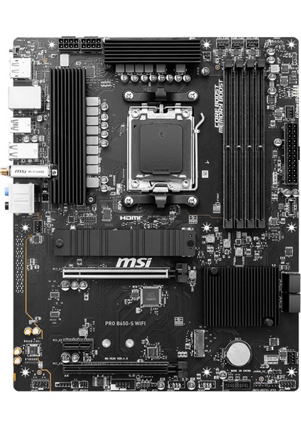 MB PRO B650-S WIFI AM5 DDR5 7200MHZ(OC) HDMI DP M.2 USB3.2 2.5G LAN WI-FI 6E ATX