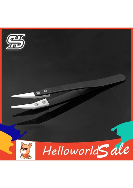 Helloworld Elektronik Cımbız Paslanma Önleyici Düz Kavisli Uç Anti-Statik Elektronik Cımbız (Yurt Dışından)
