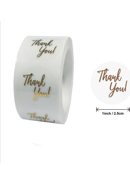 500 Adet Kraft Bronzlaştırıcı Sızdırmazlık Etiket Beyaz Şeffaf Kek Teşekkür Ederim Dükkanı Gıda Ambalajı Dıy El Yapımı Yapışkan Etiket 1 Inç 2.5 cm (Yurt Dışından)